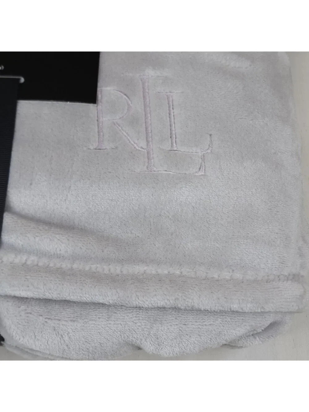 Lauren Ralph Lauren Twin Classic Micromink Blanket Luxuriously Soft 66x90 Gray